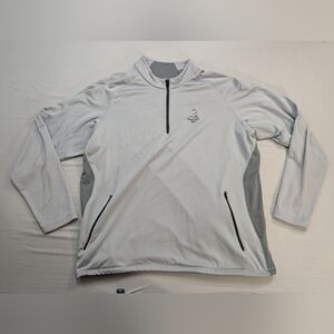 Pinehurst Golf Jacket Men's 2XL Gray Adidas Pullover 1/4 Zip Putter Boy Logo